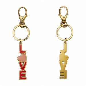 Fossil Sofia Key Love Key Chain, Orange, Pink